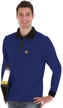 Poloshirt Langarm blau ESD
