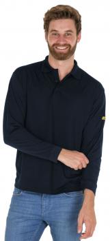 Poloshirt Langarm Coolmax® ALL SEASON dunkelblau ESD