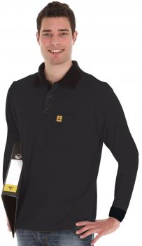 Poloshirt Langarm schwarz ESD