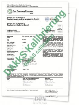 DAkkS/DKD-Kalibrierung für Elektrofeldmeter EFM022