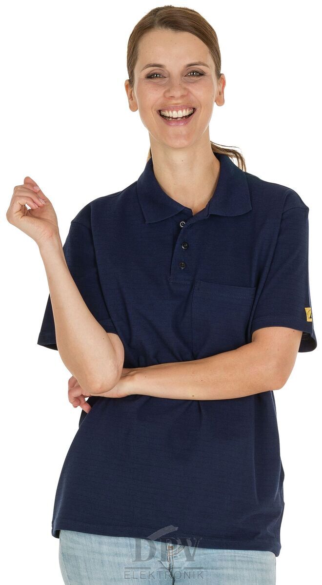 Poloshirt Uni, Kurzarm, dunkelblau