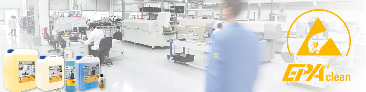 With EPAclean® you can clean your EPA protection zones thoroughly and in an ESD-safe way With EPAclean® you can clean your EPA protection zones thoroughly and in an ESD-safe way