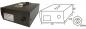 Preview: The image displays a black, cubic device with a handle on top. On one side, there is a socket and a 6-pin connector. Next to the device is a technical drawing that shows dimensions.
