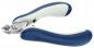 Preview: The image shows a nail or claw clipper made of metal with ergonomic, blue handles. The blades are sharp and shaped to enable precise cuts.