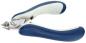 Preview: The image shows a nail clipper with ergonomic handles. The handles are blue and have a non-slip surface. The cutting blade is made of metal and slightly curved, suitable for trimming nails.