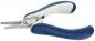 Preview: The pliers have a flat tip and grippy, ergonomic handles in blue and white. They are designed for precise tasks and allow for easy handling.