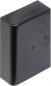 Preview: The picture shows a rectangular, black casing with rounded edges. It has a smooth surface and a flat back with a central indentation.
