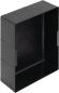 Preview: The image shows a black, rectangular container without a lid. It has smooth walls and an open top that looks into the interior, and is typically made of plastic.