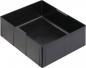 Preview: The image shows a black, rectangular plastic box without a lid. It has a clear, open shape with tall, straight walls and a flat base. Ideal for organizing.