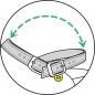 Preview: The image shows a belt within a circular frame. The belt is gray, has a buckle, and displays a green, curved arrow line indicating movement.