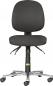 Preview: The chair has a black, padded seat and backrest. It stands on a chrome-plated base with five casters that are easily movable. Ergonomically designed for comfort.