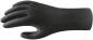 Preview: The image shows a black hand made of an elastic material. It is flat and has five fingers, which are relaxed and pointing forward. The entire surface is smooth and even.