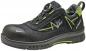 Preview: The shoe is black with green accents. It has a firmer, non-slip sole and a protective toe cap. Upper made of breathable material with a quick lacing system.