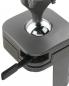 Preview: The image shows a black bracket with a ball socket on top and a rotary lever on the side. The surface is smooth and the edges are rounded.