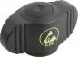 Preview: The image shows a black ESD hand switch. It has an oval shape with lateral elevations and a central, circular button. A yellow symbol with the text "ESD" is clearly visible.