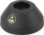 Preview: It is a conical, black object with an opening in the middle. There is a yellow symbol on the surface with the inscription "ESD". The surface feels rough.