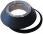 Preview: The image shows a black, hemispherical object adapter. It has a smooth surface and an opening in the middle. A circular ring is next to it.