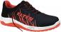 Preview: The shoe is a sporty, black sneaker with red accents. It has a white sole and a distinctive lacing. On the side, the lettering "ELTEN" is displayed in large letters.