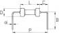 Preview: The image shows a technical drawing of a component with two thick ends and a narrower middle section. The dimension lines are labeled and indicate various dimensions of the component.