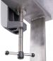 Preview: The image shows a sturdy metal clamp attached to the edge of a table. It has a long, rotating handle and a cylindrical threaded rod for fastening.