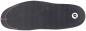 Preview: The image shows a black shoe sole with fine horizontal lines and a round logo on the right side. The sole has a grippy texture and a slightly curved edge.