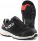 Preview: The image shows a black safety shoe with red accents. It features a sturdy rubber sole and reinforced toe protection. The laces are easy to use thanks to a special system.