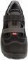 Preview: The image shows a black shoe with gray and red accents. It has a wide, adjustable Velcro strap and a sturdy, non-slip sole.