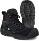 Preview: Das Bild zeigt einen schwarzen Wanderschuh mit orangefarbenen Akzenten. Der Schuh hat eine hohe Form für Knöchelschutz, robuste Schnürsenkel und eine griffige, strukturierte Sohle.