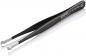 Preview: The image shows a black tweezer with a narrow, long shape and a fine tip. It has a non-slip surface and is intended for precise tasks.