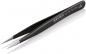 Preview: The image shows a black tweezer with narrow, pointed tips and a polished, smooth-looking surface. The brand "KNIPEX" and a model number are embossed on it.