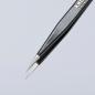 Preview: The image shows a long, pointed tweezer. It has a black, matte finish and two narrow, metallic tips that meet. The background is light and neutral.