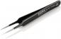 Preview: The image shows a slim, black tweezer made of stainless steel with pointed tips. It has a smooth surface and the brand name "KNIPEX" is embossed on one side.