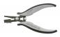 Preview: The image shows a pair of pliers with gray rubber grips and a spring-loaded opening. The tips are narrow and curved inward, suitable for grasping and shaping small parts.