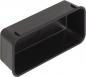 Preview: The image shows a rectangular, flat container made of black plastic. It has rounded corners and a smooth interior. There are two small notches on the sides.