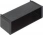 Preview: The image shows a rectangular, black container without a lid. It has smooth walls and an open top, allowing a view inside.