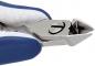 Preview: The image shows a nail scissors with a curved blade and blue, non-slip handles. The blade has a pointed and sharpened edge, suitable for cutting nails.
