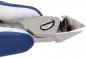 Preview: The image shows a sharp metal pliers with a special, pointed cutting blade and blue handles. It is often used for cutting nails or fine materials.
