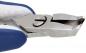 Preview: The image shows a metallic pair of pliers with blue ergonomic handles. The tip of the pliers is narrow and wedge-shaped, ideal for cutting or grasping small objects.