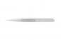 Preview: The image shows a silver tweezer with a long, narrow tip and a flat end. The surface is smooth, and a ribbed pattern provides better grip.