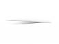 Preview: The image shows a long, narrow metal tweezer that tapers in the middle. The surface is shiny and reflects light, against a white background.
