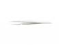 Preview: The image shows a slim, silver tweezer. It is elongated, with a slightly narrowed tip and has a smooth, modern look. The background is solid white.