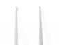 Preview: The image shows two long, thin, pointed objects standing parallel to each other. They are bright and slender, with a smooth surface and narrow tips.