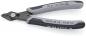 Preview: The image shows a small pair of pliers with sturdy, gray and black handles. The pliers have a pointed, sharp cutting surface and are suitable for precise cutting.
