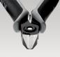 Preview: The image shows the head of a pair of pliers with two sharp, metallic blades. The handles are rubberized and ergonomically shaped to provide a good grip. The background is plain and gray.
