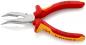 Preview: Das Bild zeigt eine rote Zange mit gelben Gummigriffen. Der Kopf ist silberfarben und hat scharfe Kanten. Auf den Griffen stehen technische Informationen und das Logo "KNIPEX".