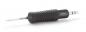 Preview: The image shows a tool with a black, ribbed handle and a long, pointed, metallic tip. At the end, there is a thin plug. It is a soldering iron.