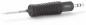 Preview: The image shows a soldering iron with an ergonomic, non-slip handle made of black plastic. The tip is made of metal and slightly angled. Next to it, a small plug is visible.