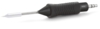 Preview: The image depicts a handy pen featuring a molded, non-slip grip made of black rubber. The tip is made of shiny metal and has a fine, pointed shape.
