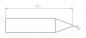 Preview: The image displays a simple, elongated shape with a point. The length is 27.5 units, and the point has a radius of 0.2 units. The shape resembles a pencil.