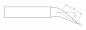 Preview: The image displays a technical drawing of a tool with a long, straight blade that tapers at one end and has a pointed, slightly curved shape. Dimensions are provided.